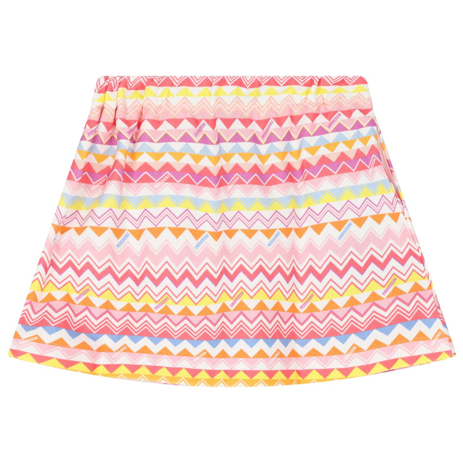 Girls Multi-Coloured Zig Zag Logo Skirt, 1, hi-res