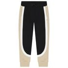 Boys Black & Beige Striped Joggers, 1, hi-res