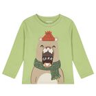 Younger Boys Green Bear Long Sleeve Top, 1, hi-res
