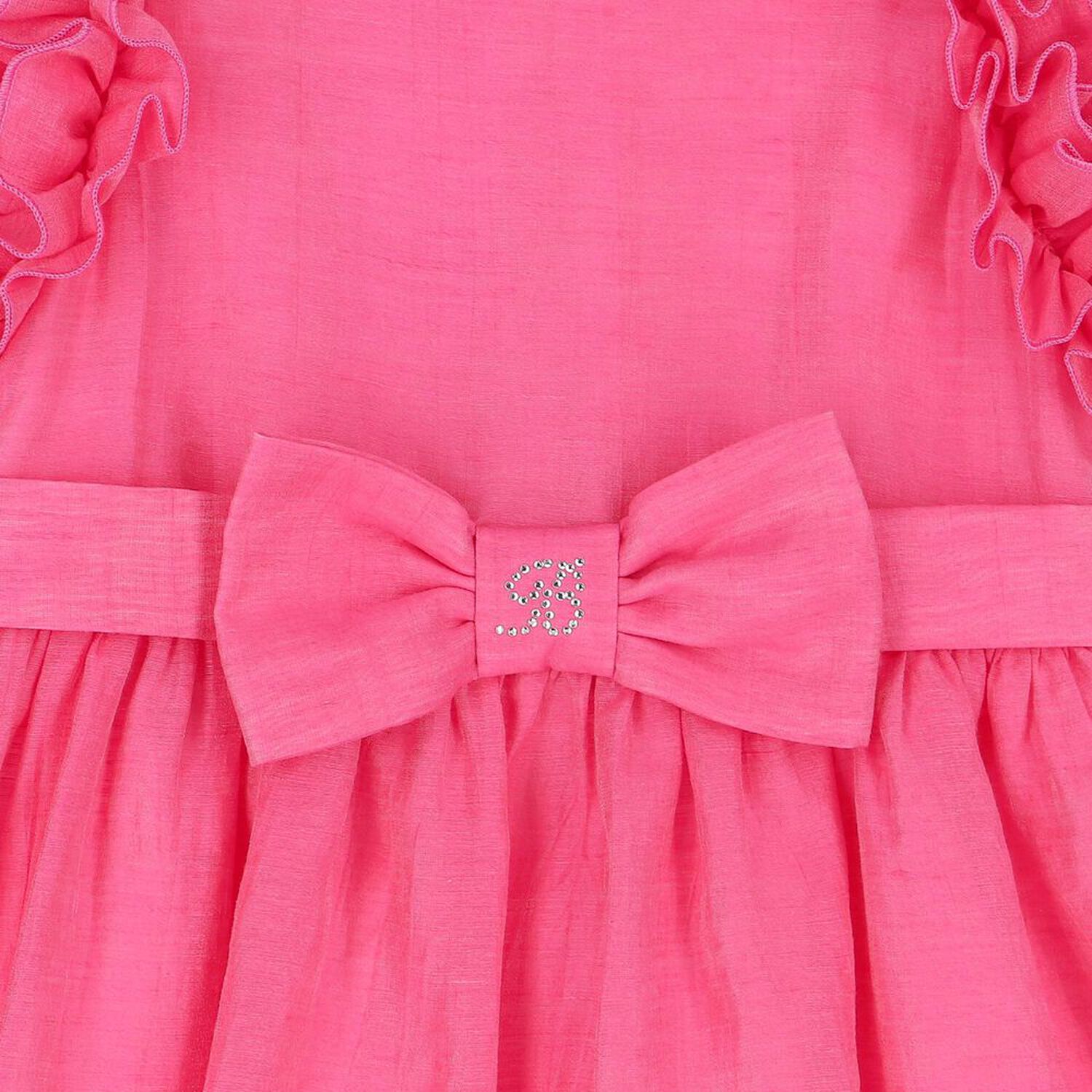 Girls Pink Bow Dress, 1, hi-res image number null