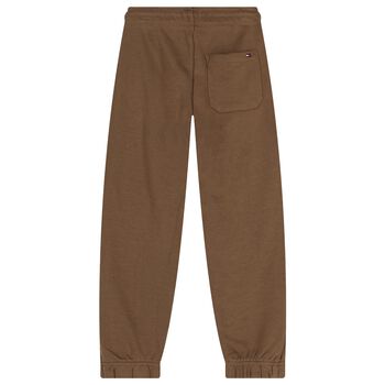 Boys Brown Logo Joggers