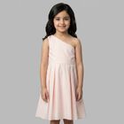 Girls Pink One Shoulder Dress, 2, hi-res