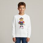 Boys White Polo Bear Sweatshirt, 1, hi-res