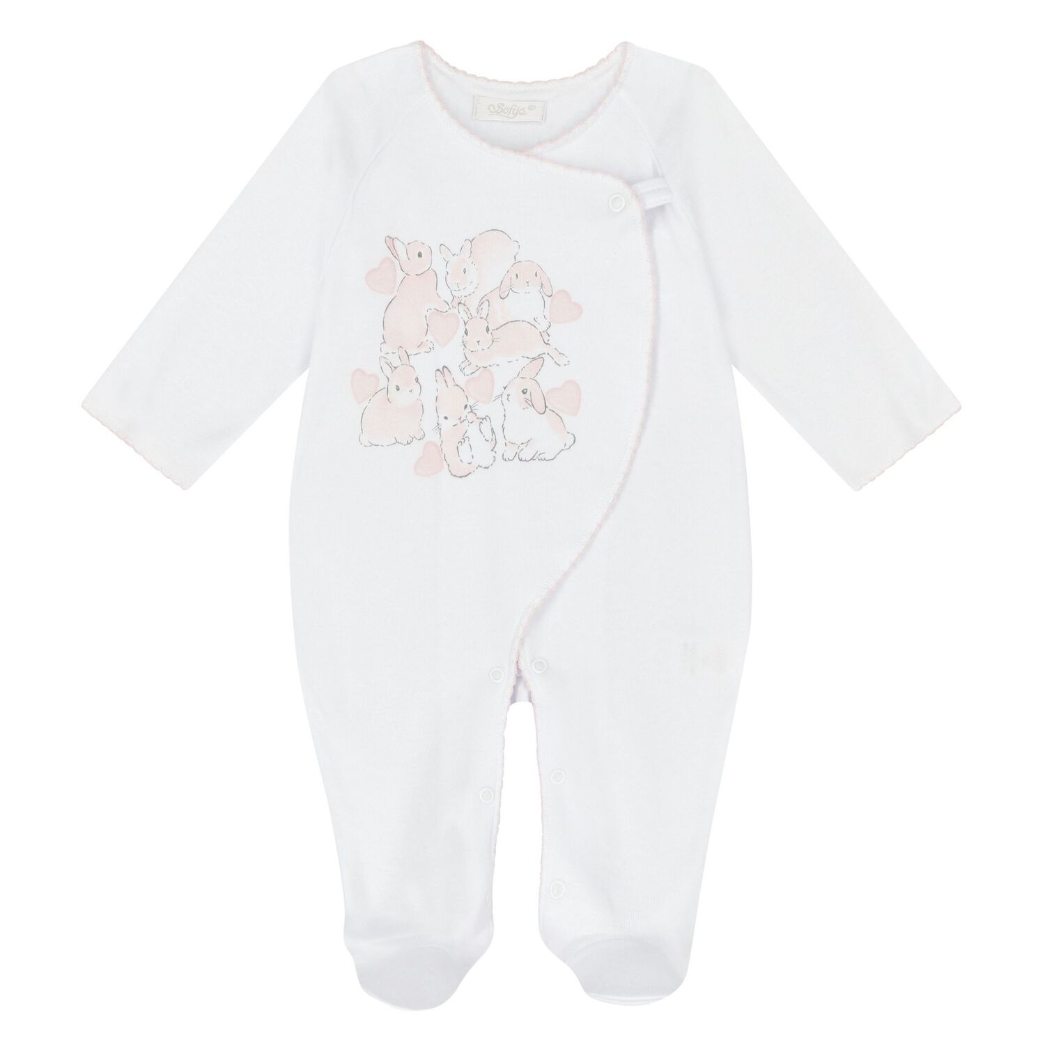 Baby Girls White & Pink Bunny Babygrow Gift Set, 1, hi-res image number null