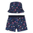 Younger Boys Swim Shorts & Hat Set, 1, hi-res