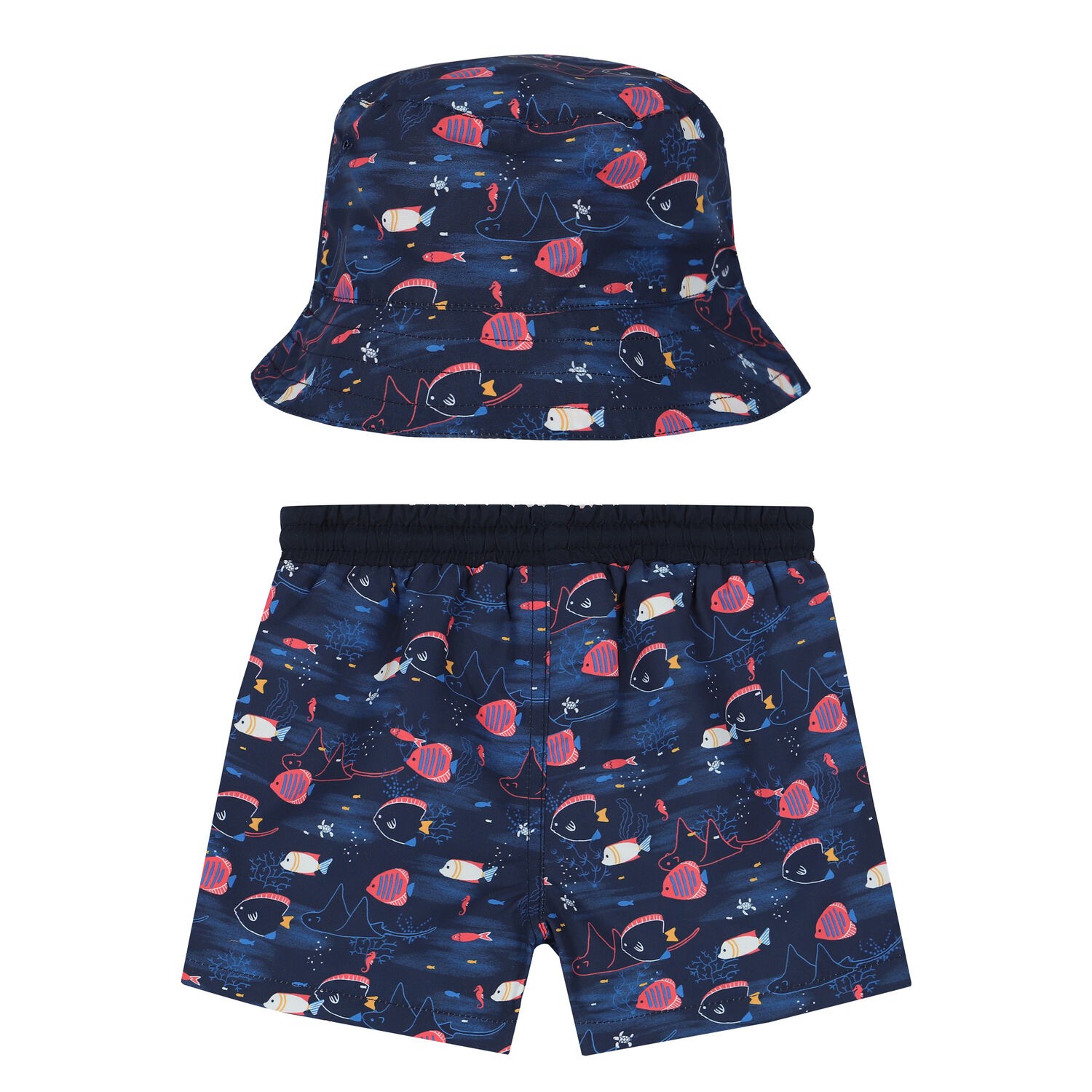 Younger Boys Swim Shorts & Hat Set, 1, hi-res
