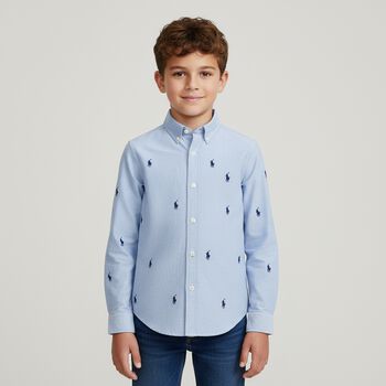 Boys Blue Logo Shirt