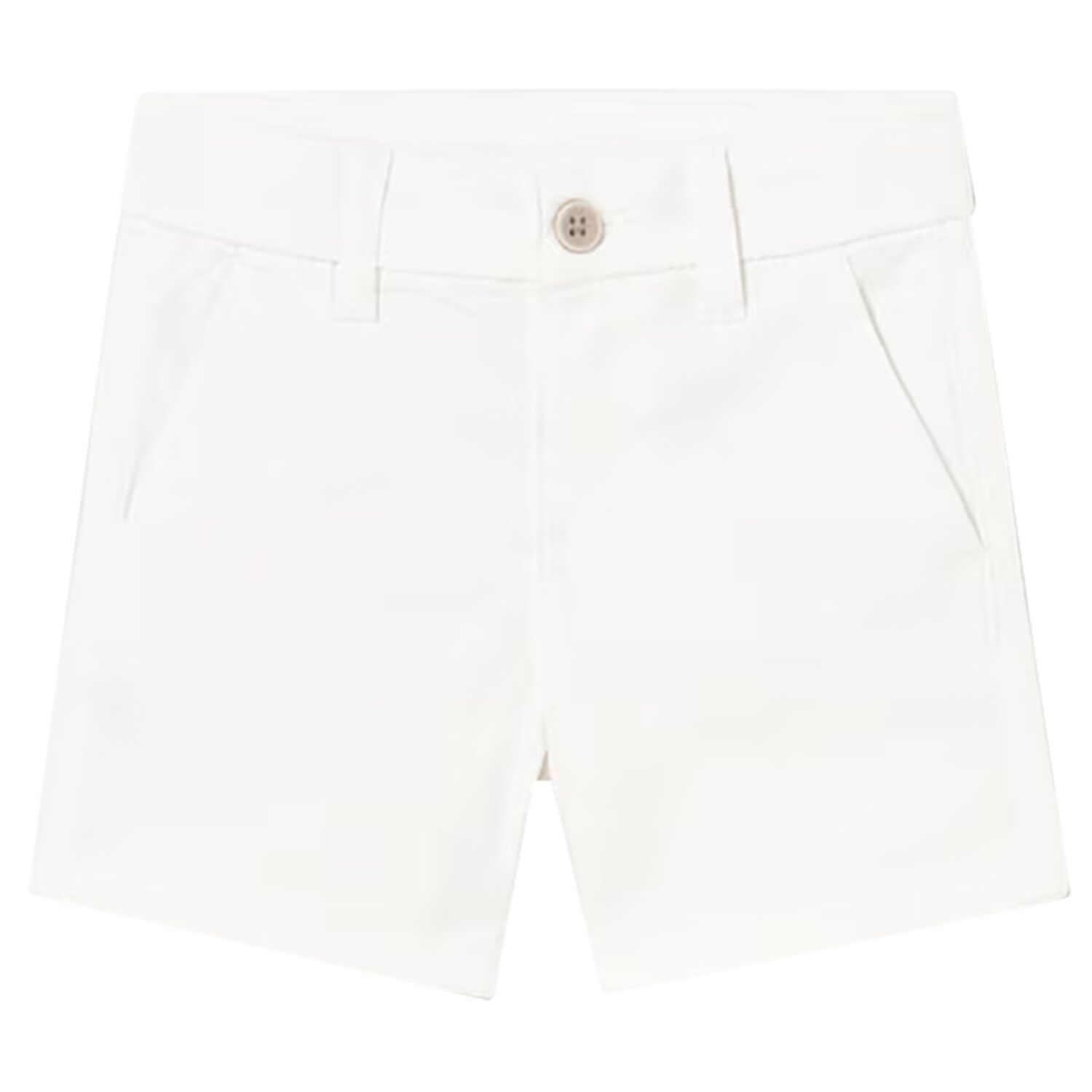 Younger Boys White Shorts, 4, hi-res