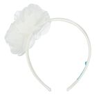 Girls White Flower Organza Headband, 2, hi-res