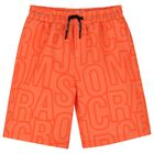 Boys Orange Logo Swim Shorts, 1, hi-res
