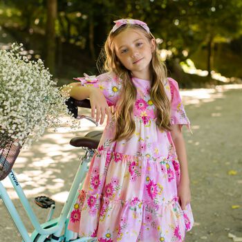 Girls Pink Floral Dress