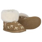 Girls Beige Suede Leather Bow Boots, 2, hi-res