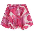Girls Pink & Purple Marmo Satin Skirt, 1, hi-res