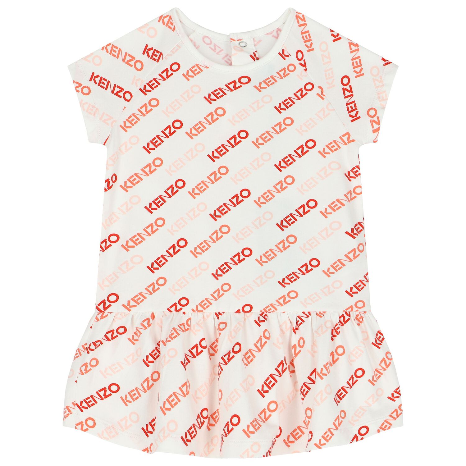Younger Girls Ivory & Pink Logo Dress, 1, hi-res image number null