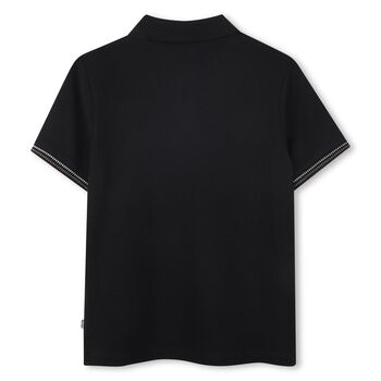 Boys Black Logo Polo Shirt