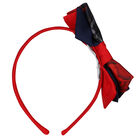 Girls Navy Blue & Red Bow Headband, 1, hi-res