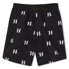Boys Mini Me Black Logo Swim Shorts, 1, hi-res