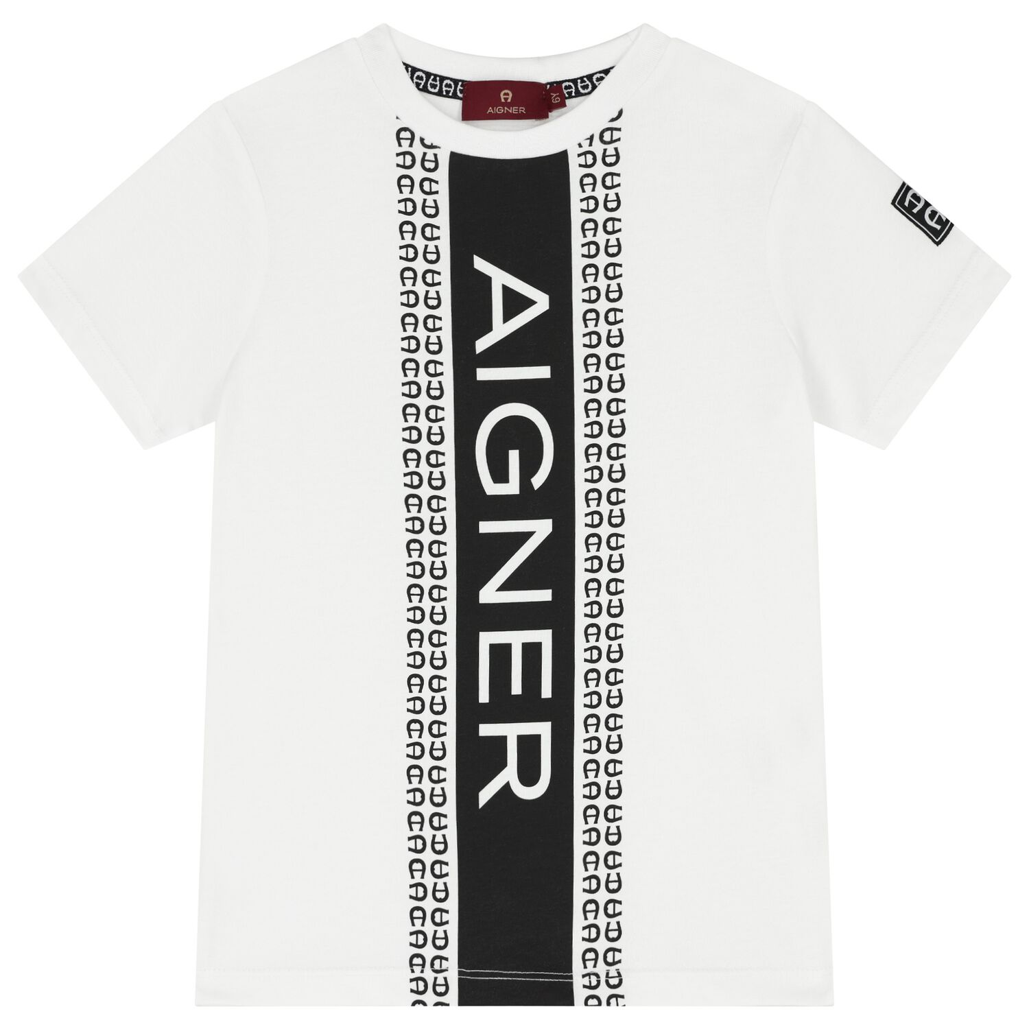 Boys White & Black Logo T-Shirt, 1, hi-res