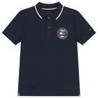 Boys Navy Blue Logo Polo Shirt, 1, hi-res