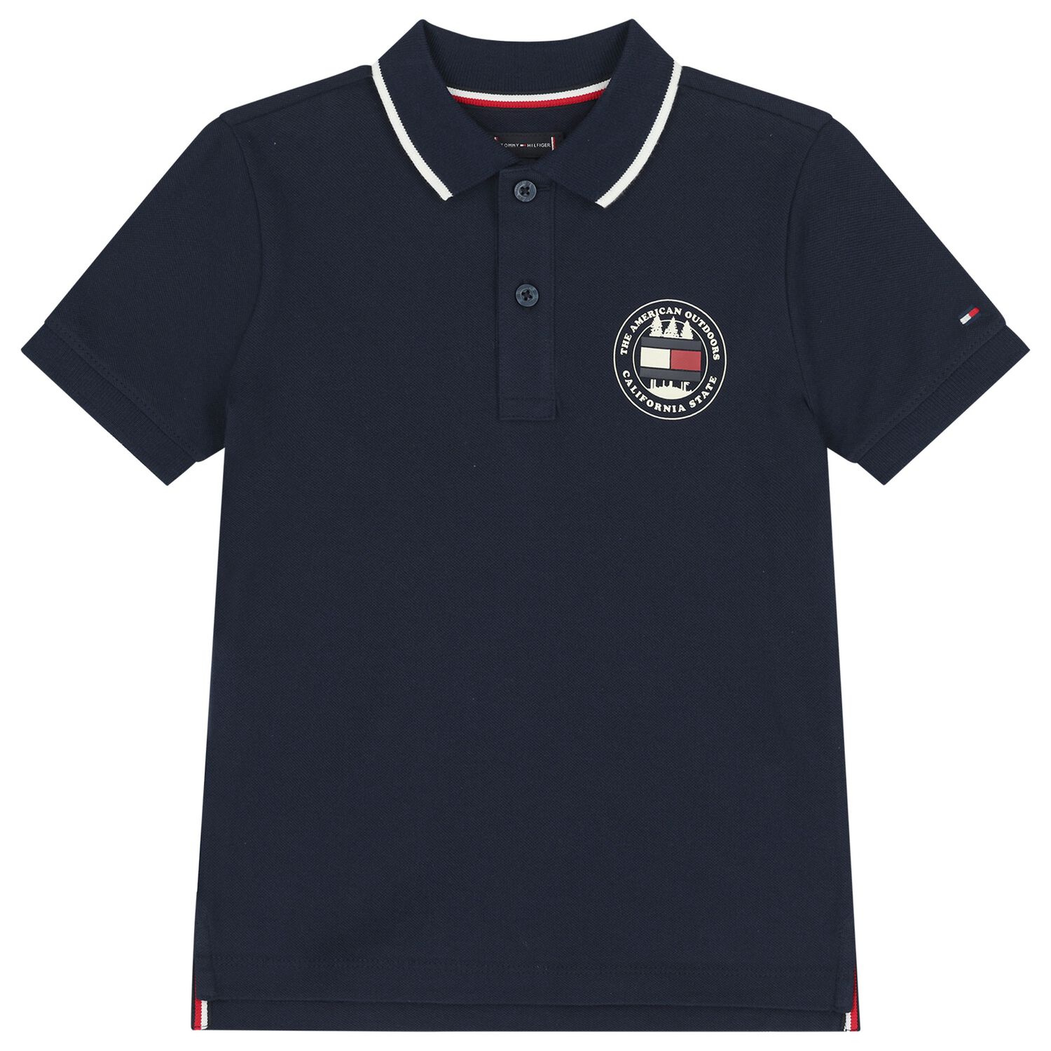 Boys Navy Blue Logo Polo Shirt, 1, hi-res