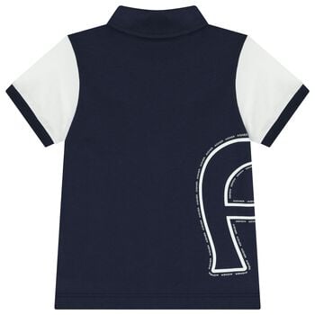 Boys Navy Blue Logo Polo Shirt