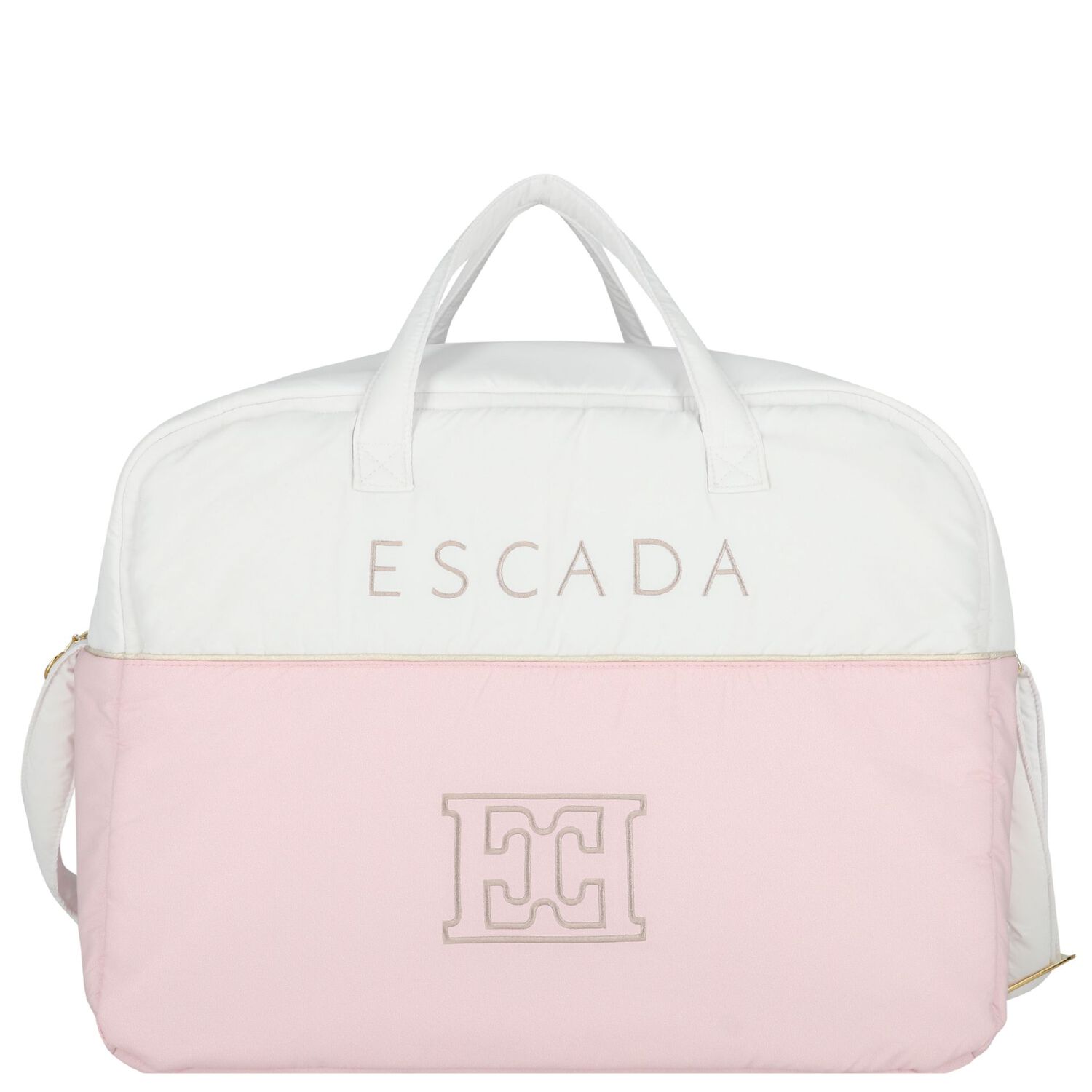 Baby Girls White & Pink Logo Changing Bag, 2, hi-res