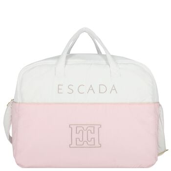 Baby Girls White & Pink Logo Changing Bag
