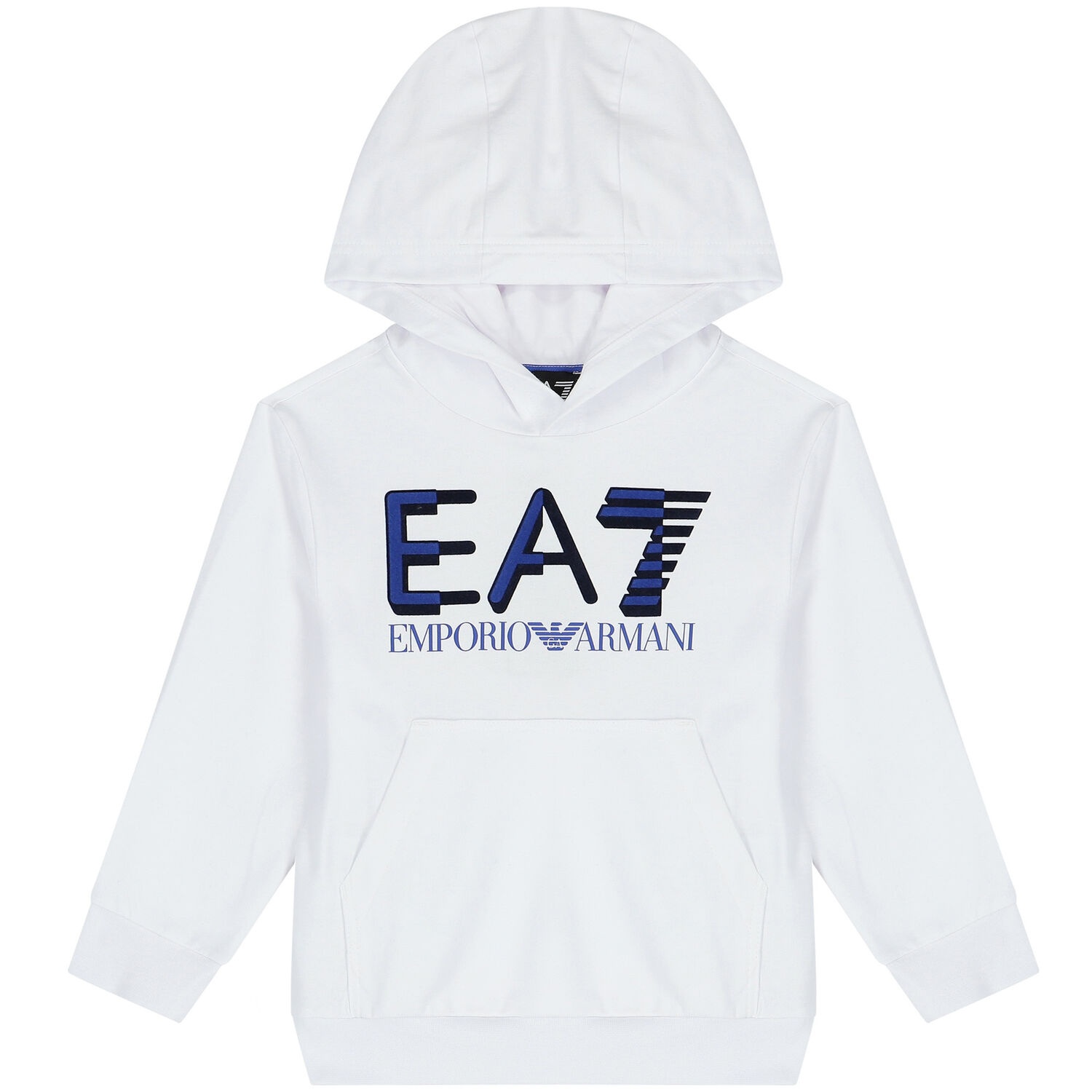 Boys White Logo Hooded Top, 2, hi-res