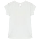 Younger Girls White Bow Logo T-Shirt, 1, hi-res