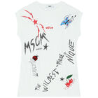 Girls White Logo Dress, 1, hi-res