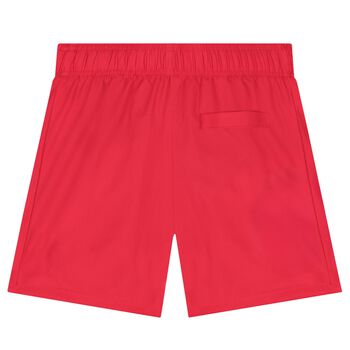 Boys Red Marvel Swim Shorts