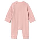Baby Girls Pink Ribbed Romper, 2, hi-res