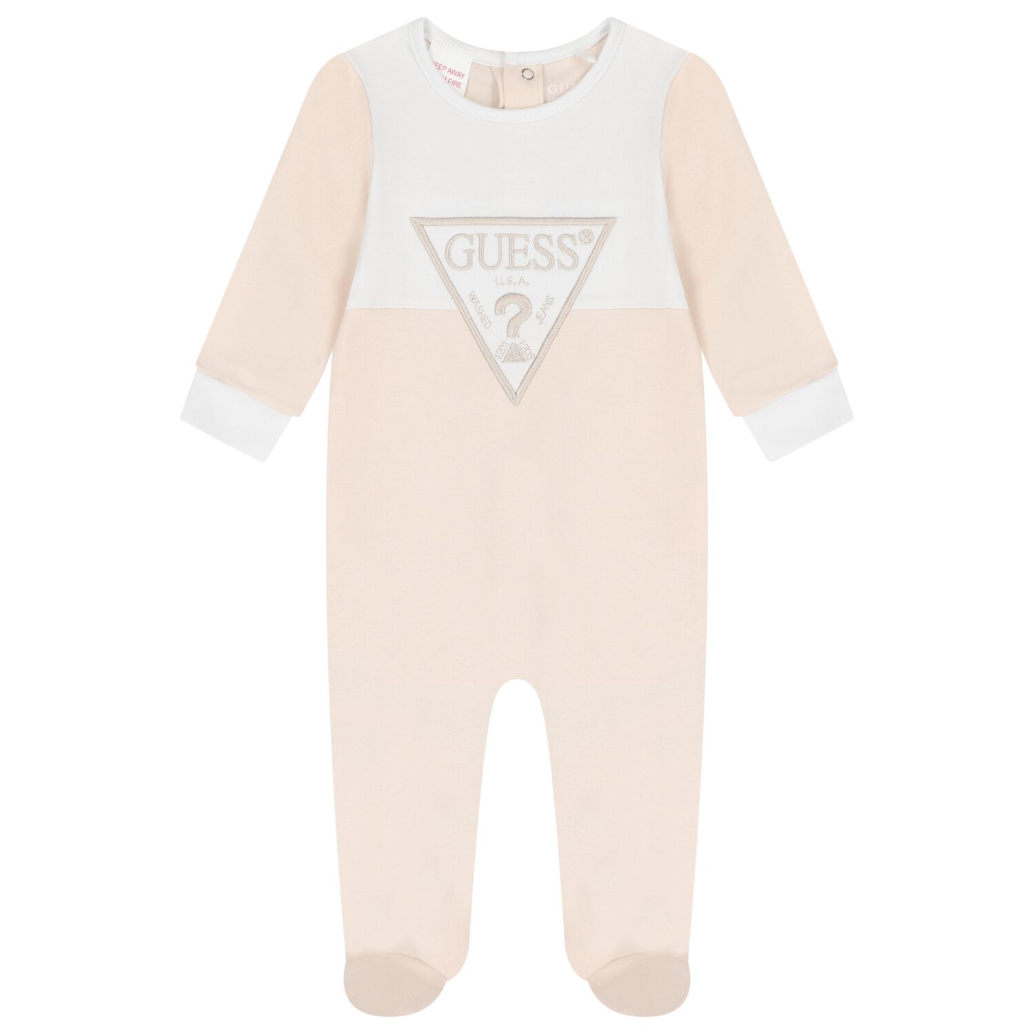 Baby Boys Beige Logo Babygrow, 1, hi-res image number null