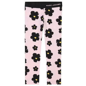 Girls Pink Daisy Leggings