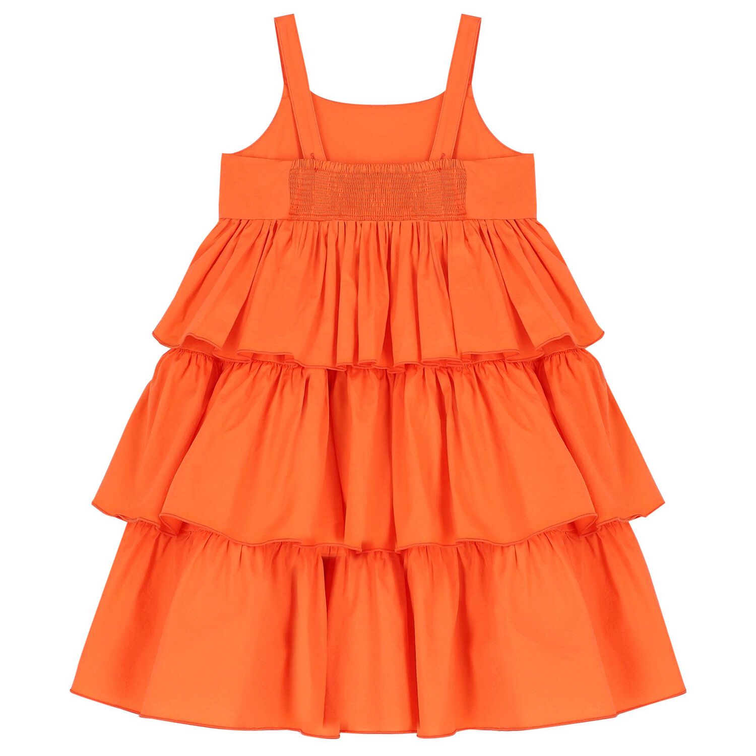 Girls Orange Ruffle Dress, 1, hi-res image number null
