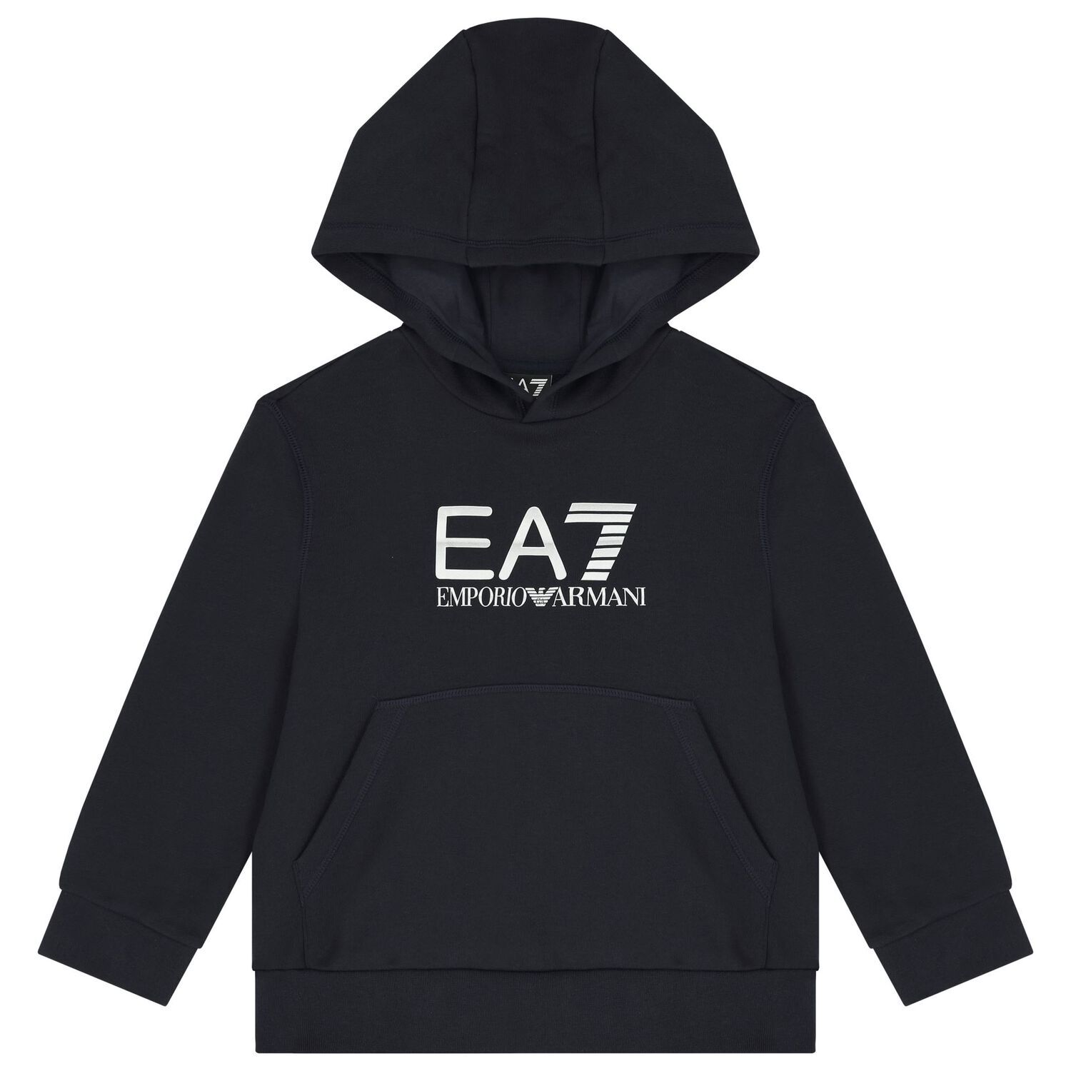 Boys Navy Blue Logo Hooded Top, 2, hi-res image number null