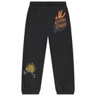 Boys Black Graphic Joggers, 1, hi-res