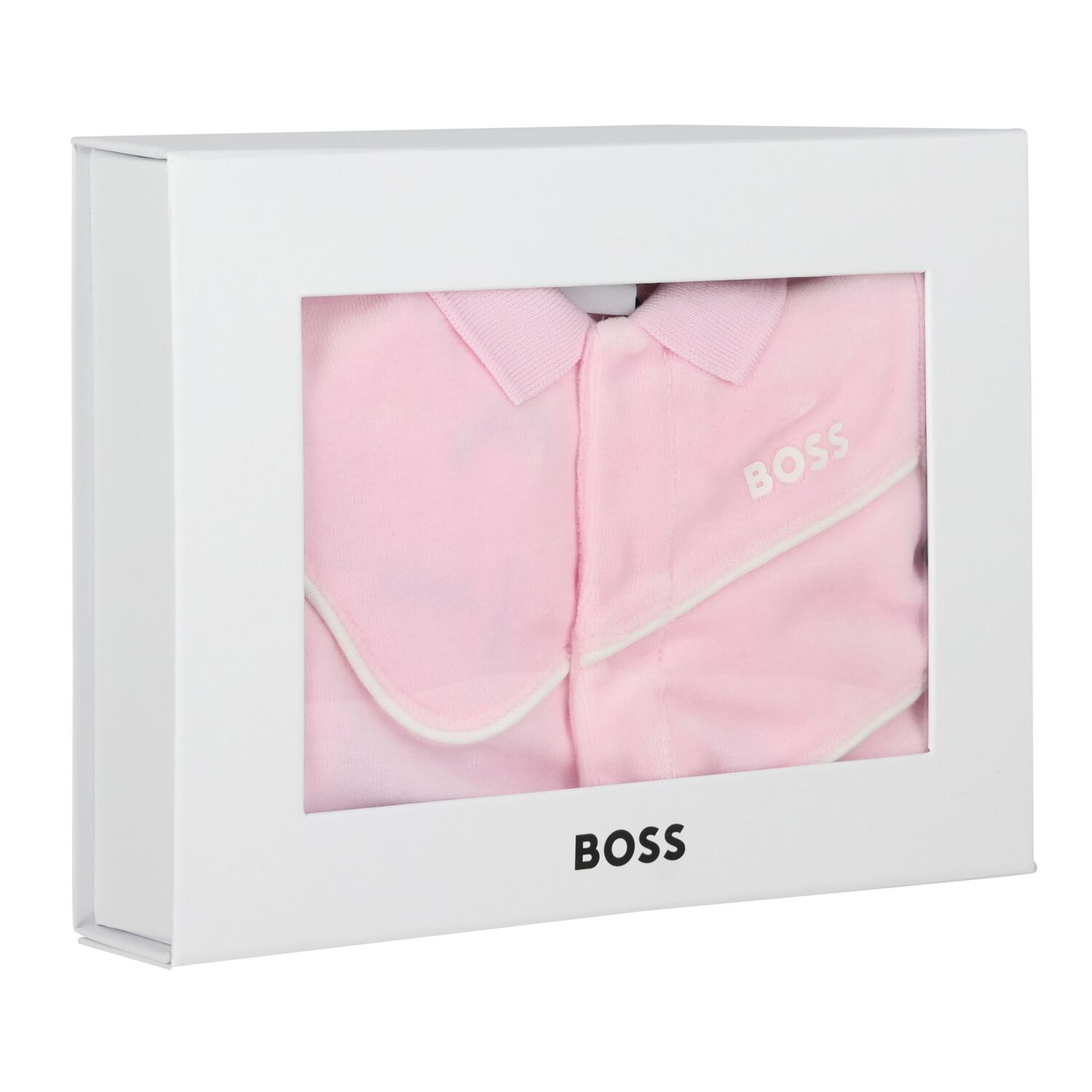 Baby Girls Pink Logo Babygrow, 1, hi-res