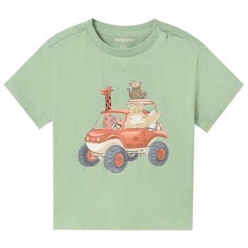 Younger Boys Green Animals T-Shirt