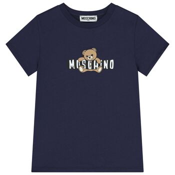 Navy Blue Teddy Bear Logo T-Shirt