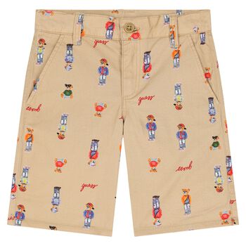 Boys Beige Teddy Bear Shorts