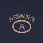 Younger Boys Navy Blue Logo T-Shirt, 2, hi-res