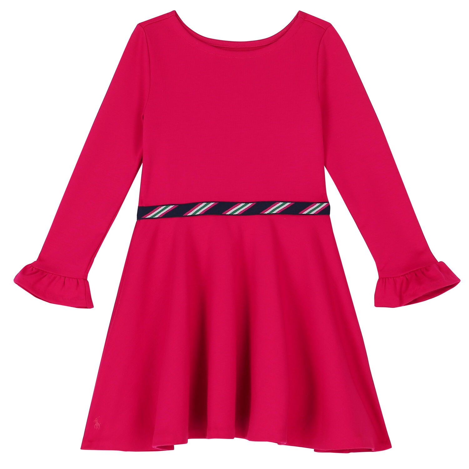 Girls Pink Long Sleeve Dress, 1, hi-res