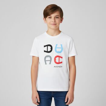 Boys White Logo T-Shirt