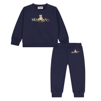 Younger Navy Blue Teddy Bear Logo Tracksuit