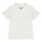 Baby Boys White Logo Polo Shirt, 1, hi-res
