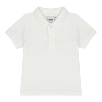 Baby Boys White Logo Polo Shirt