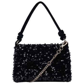 Girls Black Sequins Handbag