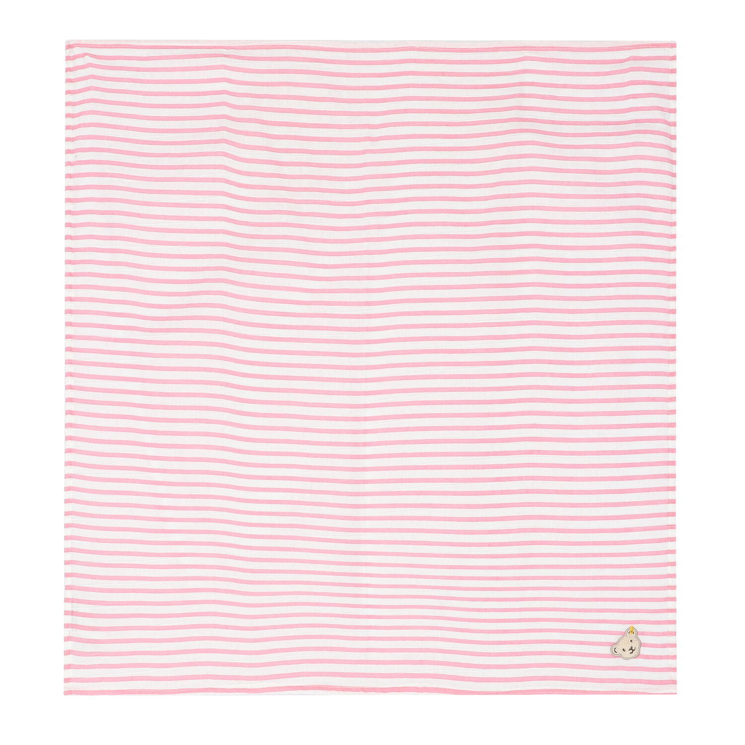 Baby Girls Pink & White Teddy Muslins, 1, hi-res
