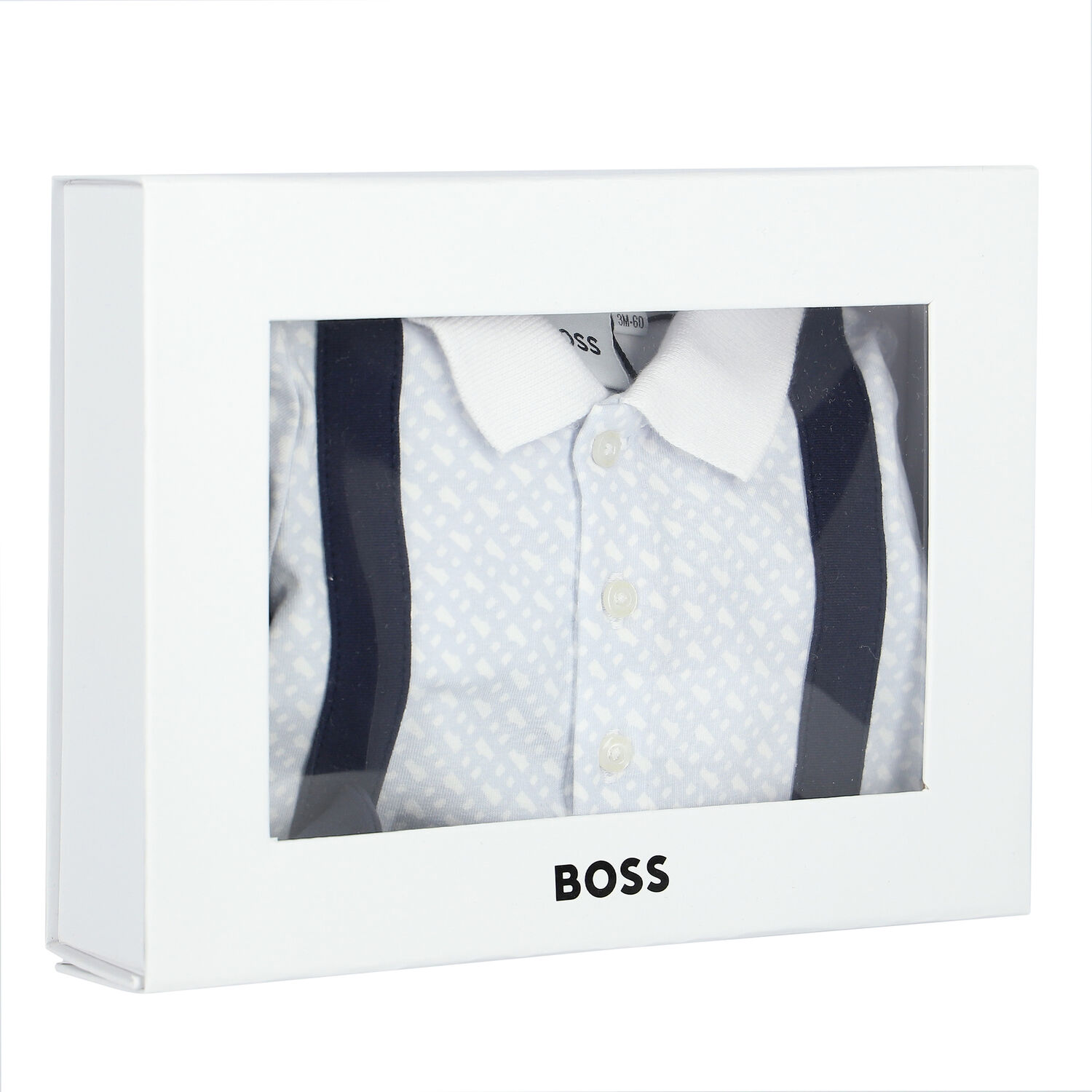 Baby Boys Navy Blue & Pale Blue Logo Babygrow, 1, hi-res